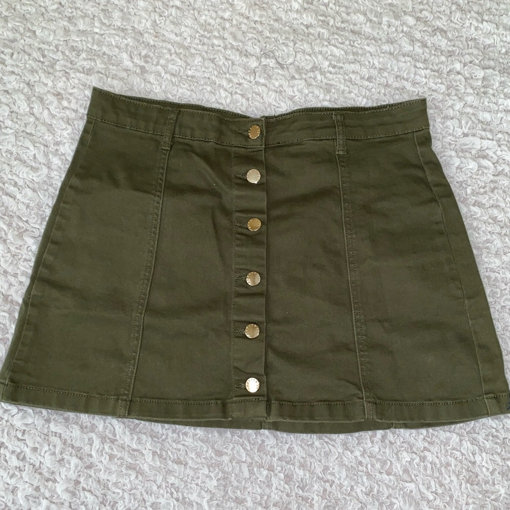 Cute Mini Skirt with Copper Colored Buttons